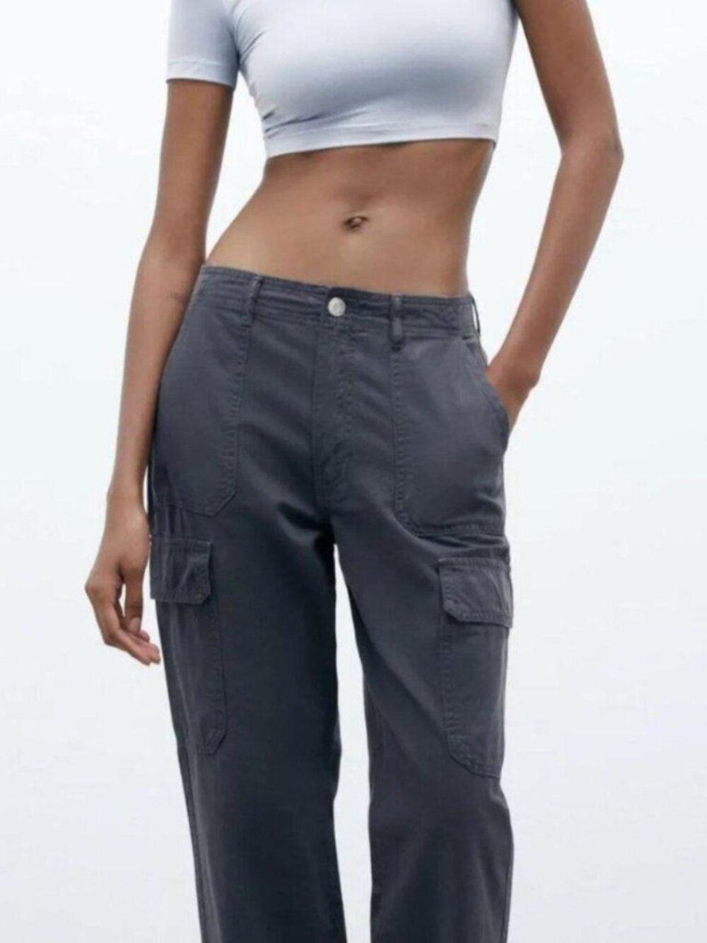 Zara Dark Gray Cargo Pants